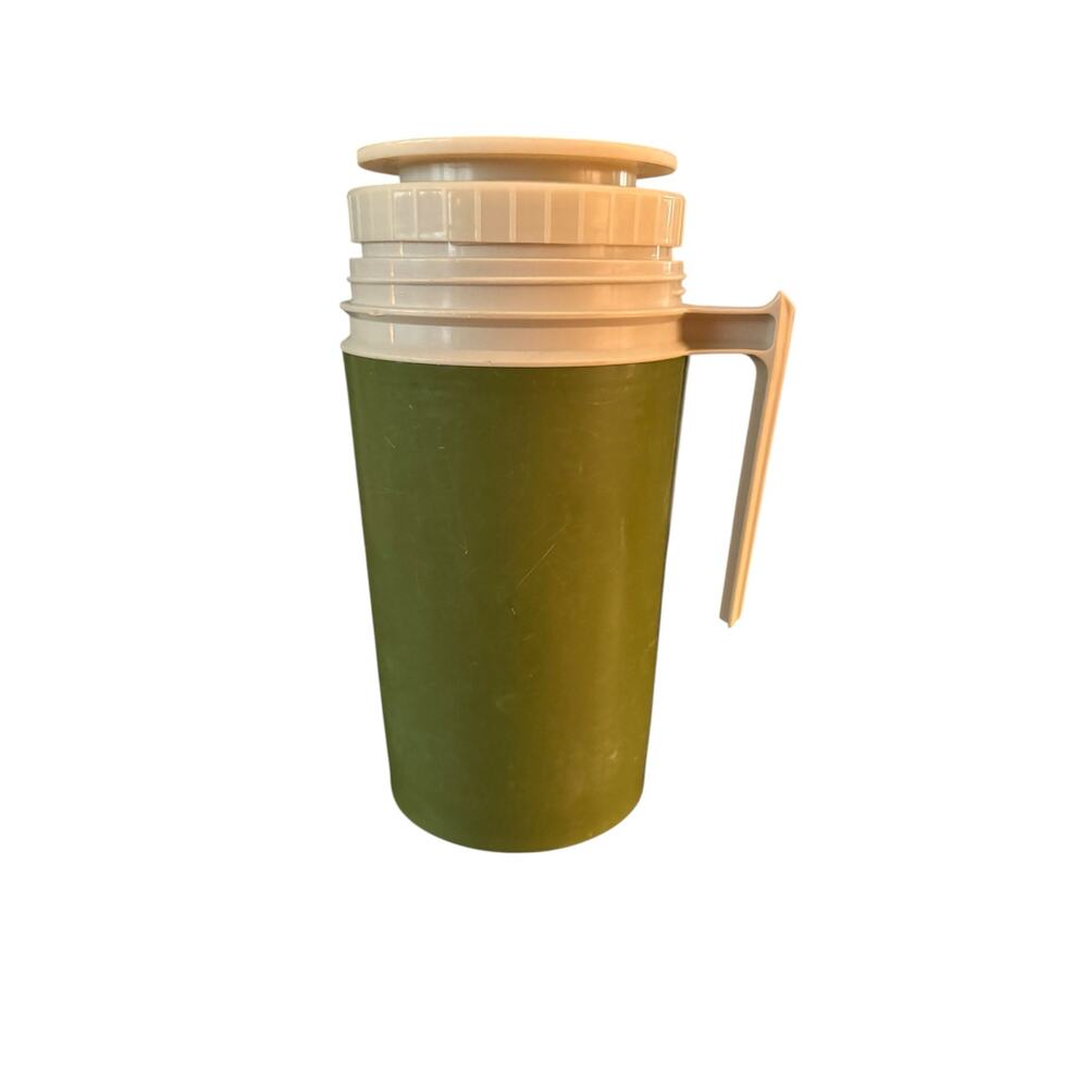 Vintage Thermos King Seeley Pint Size Model 7202 Green Insulated Travel Thermos